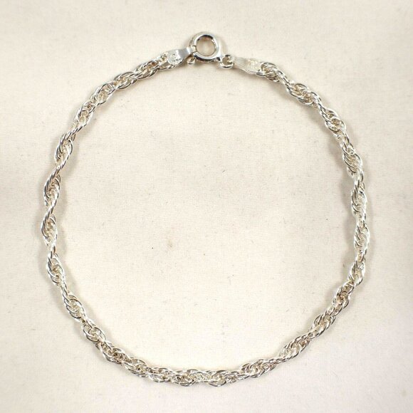 Milor Jewelry - VTG 925 Sterling Silver Bracelet 7in Rope Chain 2mm Milor Italy 3.57g Stamped